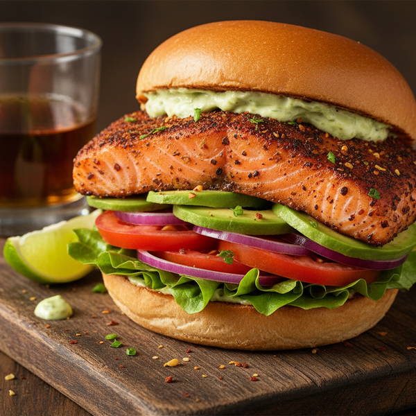 Hot Smoked Jerk Salmon - Jerk Spices with a rum and agave glaze (Roasted)