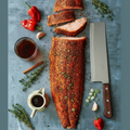 Hot Smoked Jerk Salmon - Jerk Spices with a rum and agave glaze (Roasted)